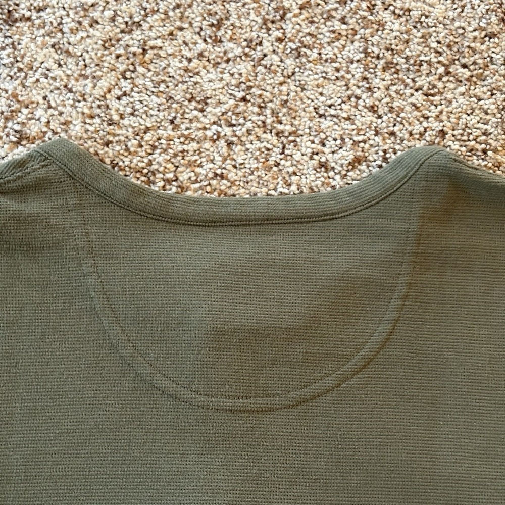 Goodfellow & Co XXL Olive Waffle Knit Henley Long Sleeve Thermal Shirt Layer EUC - Picture 8 of 12